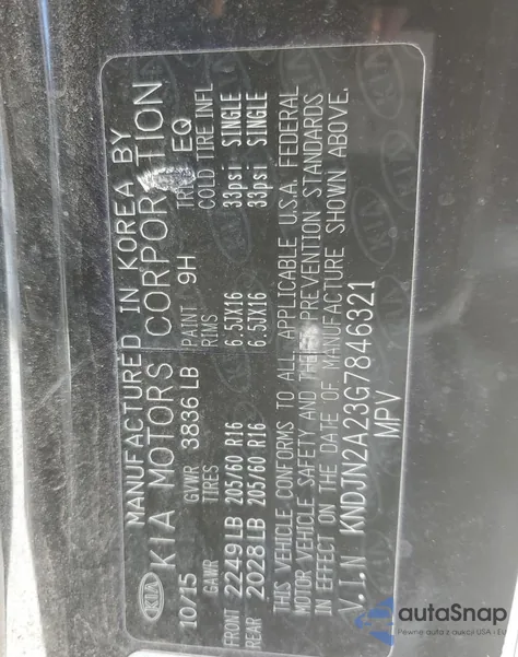 2016 Kia Soul from USA, damaged, VIN KNDJN2A23G7846321